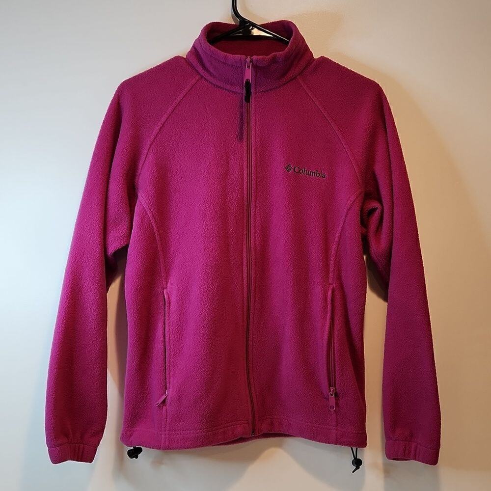 Columbia Full Zip Fleece Jacket Women's Size Small Pink EUC NICE!